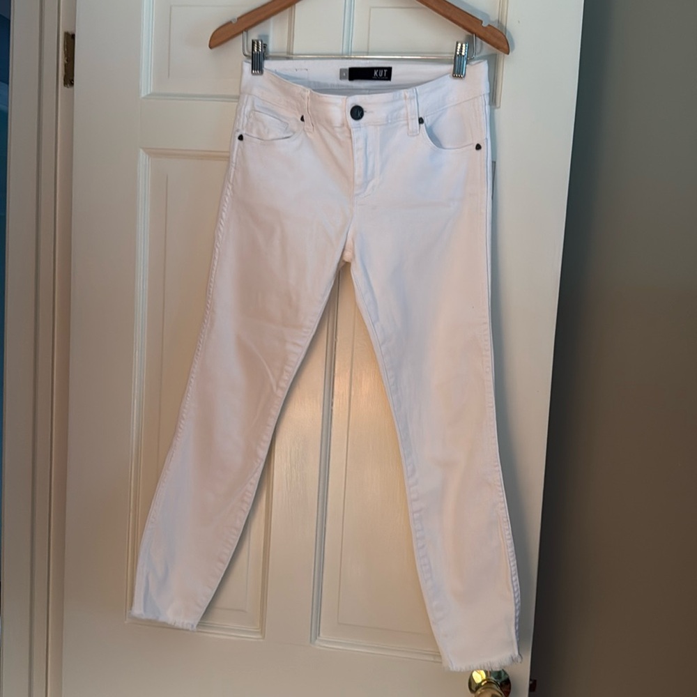 White ankle pants